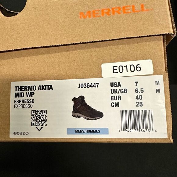 New Merrell Thermo Akita Espresso Mid Waterproof Boots 7 - Picture 6 of 6